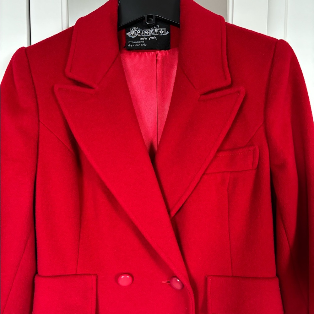 Elegant Vintage Red Women's Coat Petite Small 100% wool